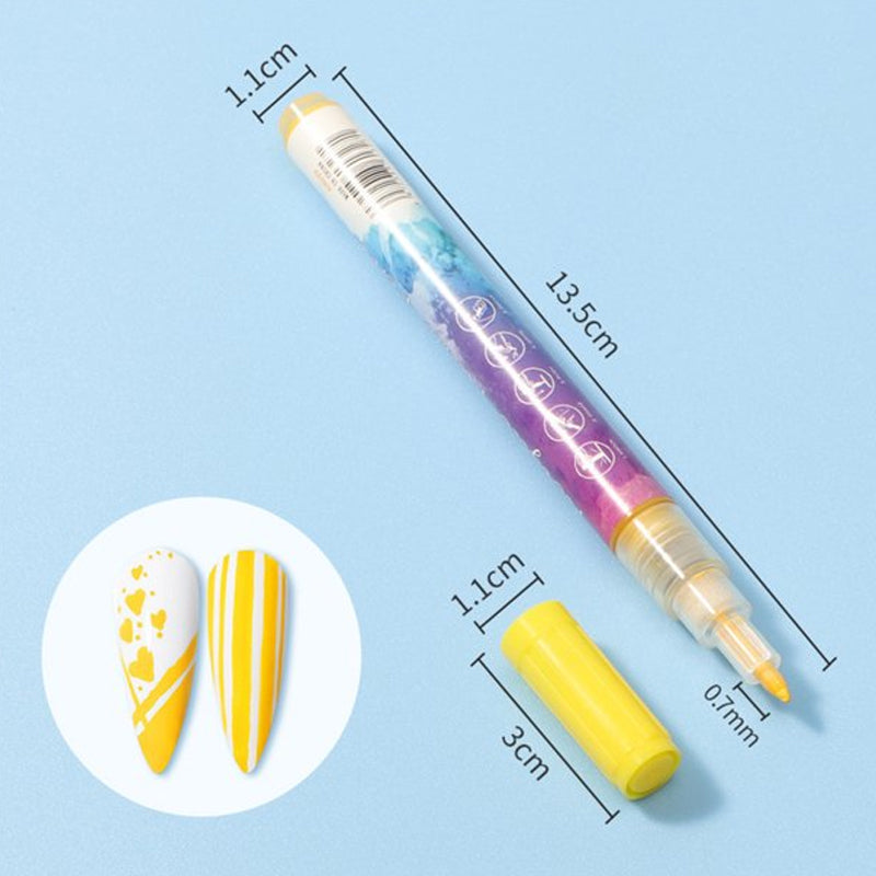 Rynx | 12-color ultrathin curved nail pen