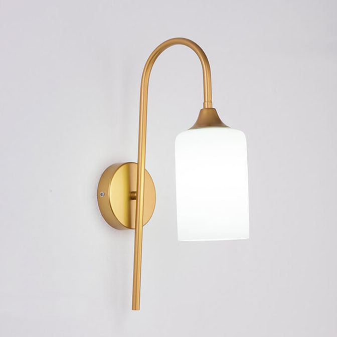 Rynx | GlintArc Wall Lamp | Minimalist Cylinder Glass Design | Flexible Arm | 1-Light Wall Light for Stylish Spaces