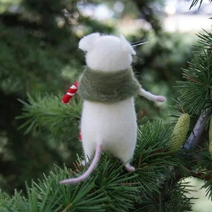 Rynx | Felt Mouse and Pumpkin Ornament