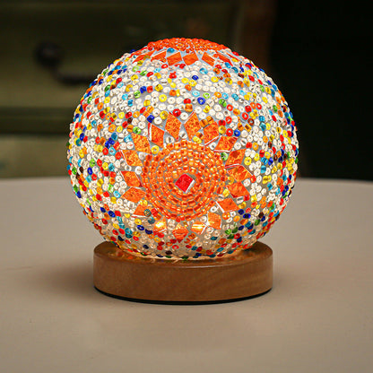 Rynx | Luminara - Spherical LED Dimmable Glass Baroque Table Lamp Mosaic 3.9"