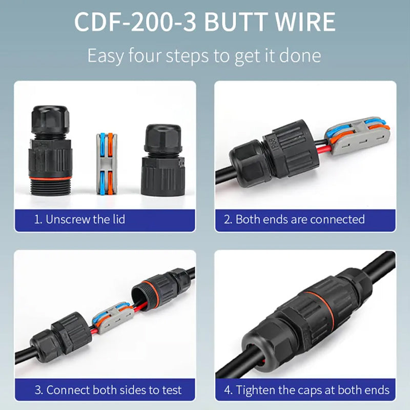 Rynx | Weatherproof electric cable connector for outdoor use