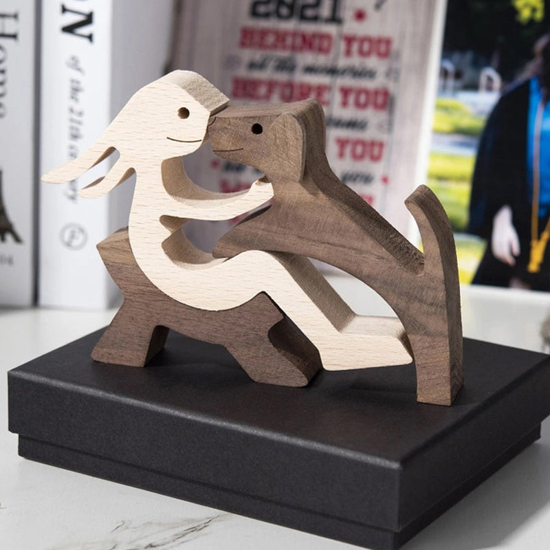 Rynx | Gift for Animal Lovers - Wooden Sculpture Table Ornaments - The Love Between You and Your Furry Friend