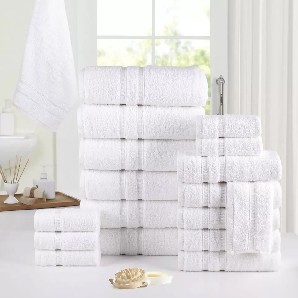 Rynx | 18-pieces: Bibb Home Zero Twist Egyptian cotton towel set
