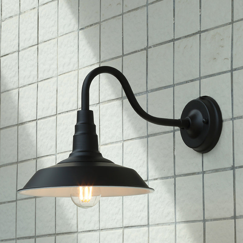 Rynx | Noctura Classic Wall Lamp | Vintage Design | Iron Frame with Round Glass Shade | 1-Light Dining Room Lighting