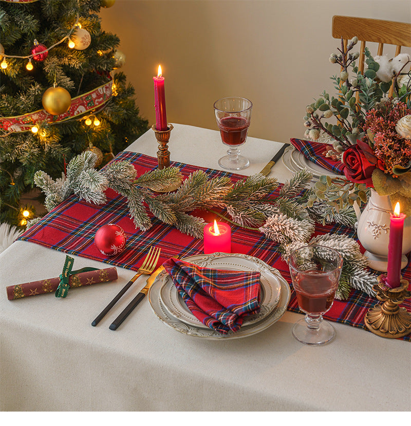 Rynx | Christmas Party Traditional Scottish Check Pattern Tablecloth