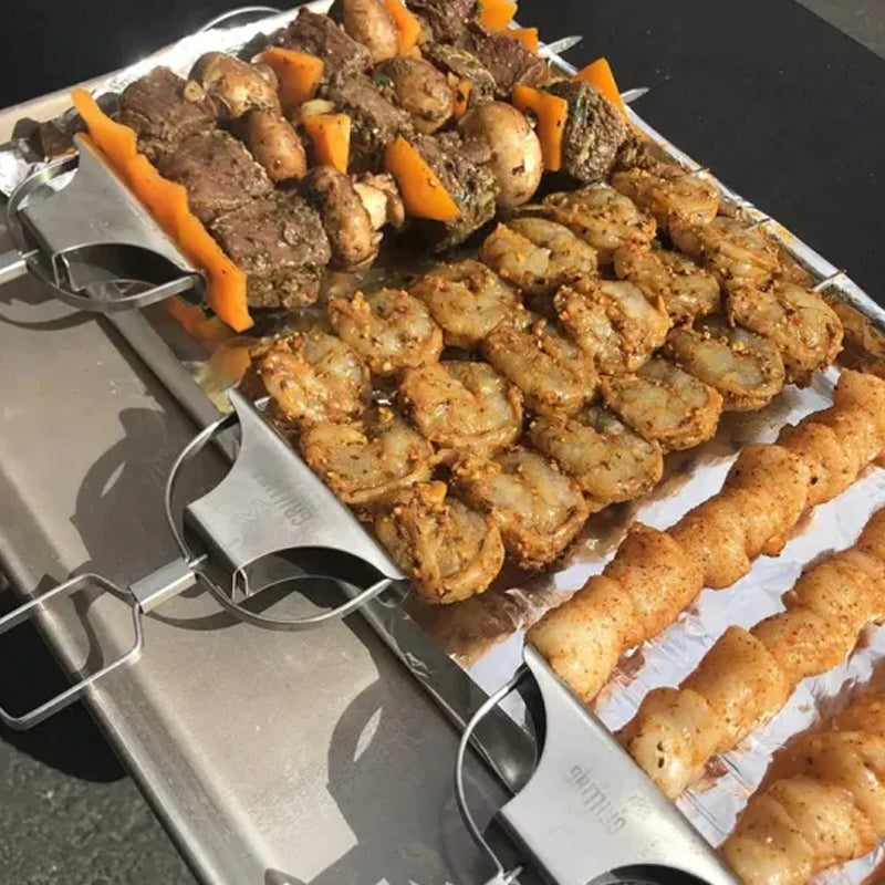 Rynx | 3-Way Grill Skewers, Stainless Steel Skewers For Bbq
