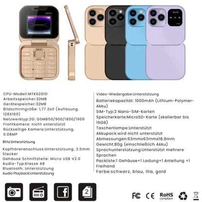 RYNX | 2024 New Mini Flip Phone