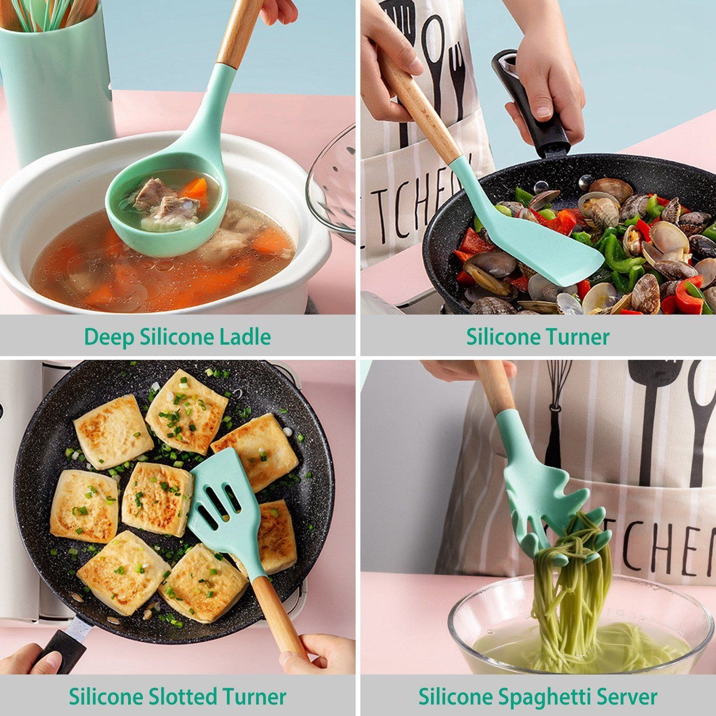 Rynx | 11-Pieces: Silicone Kitchen Utensils Set