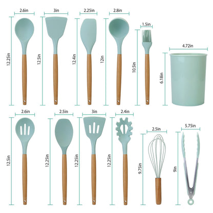 Rynx | 11-Pieces: Silicone Kitchen Utensils Set