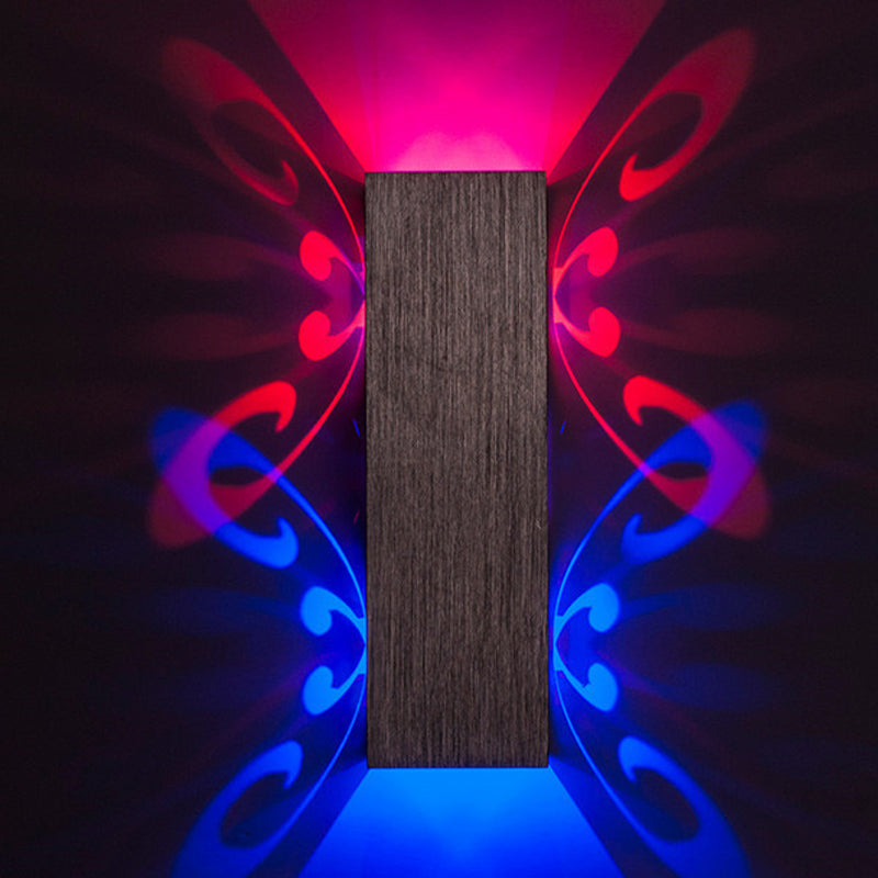 Rynx | Brushed Silver Rectangular Wall Lamp Modernist Aluminium LED Wall Lamp with 3D Optical Butterfly Design, 2/6 Watt