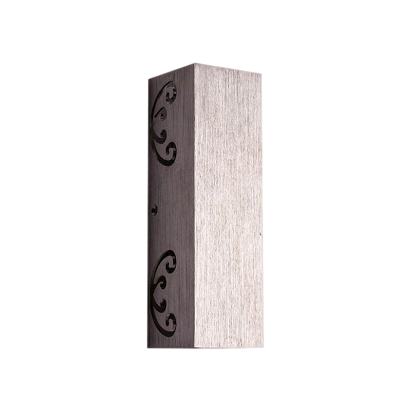 Rynx | Brushed Silver Rectangular Wall Lamp Modernist Aluminium LED Wall Lamp with 3D Optical Butterfly Design, 2/6 Watt