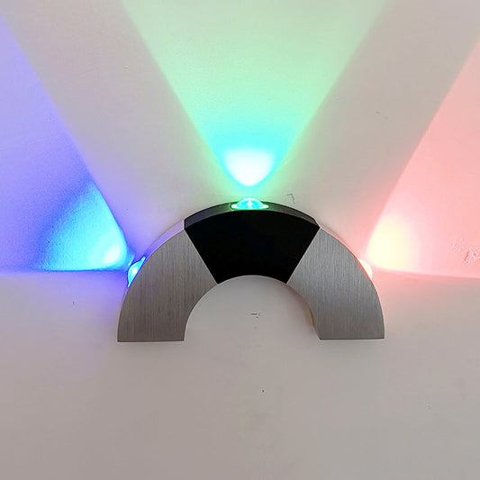 Rynx | Black and silver arch small wall lamp Simplicity Aluminum RGB Color LED Wall Lamp Lighting Fixture