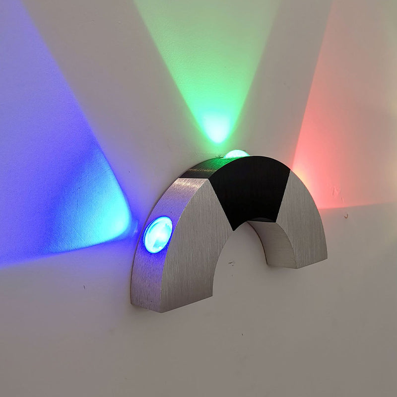 Rynx | Black and silver arch small wall lamp Simplicity Aluminum RGB Color LED Wall Lamp Lighting Fixture