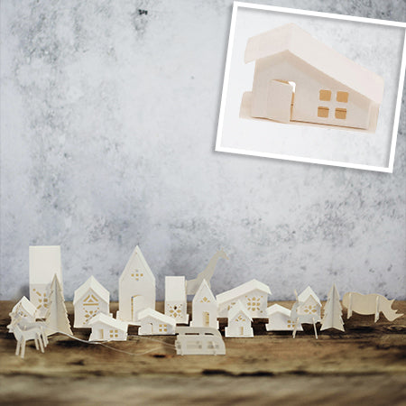 Rynx | Paper Christmas Village, Set of 18 Pieces