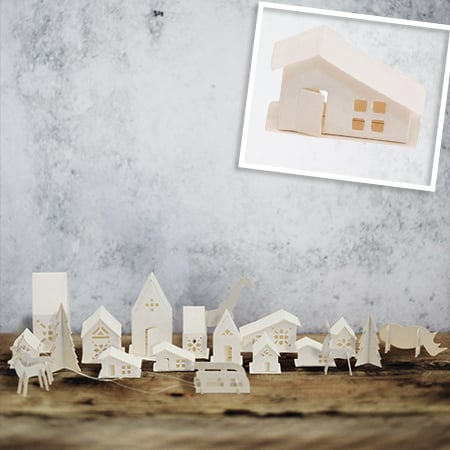 Rynx | Paper Christmas Village, Set of 18 Pieces