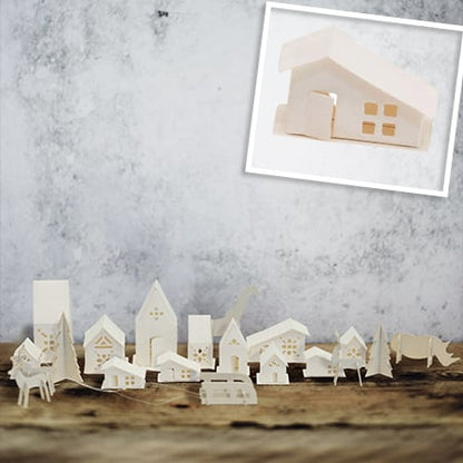 Rynx | Paper Christmas Village, Set of 18 Pieces