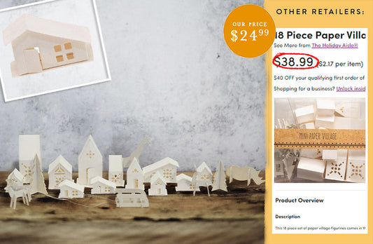 Rynx | Paper Christmas Village, Set of 18 Pieces
