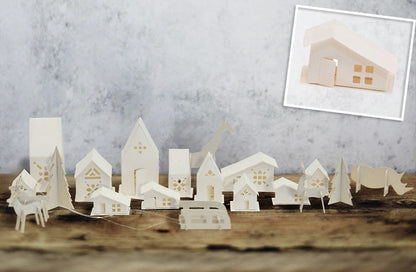 Rynx | Paper Christmas Village, Set of 18 Pieces