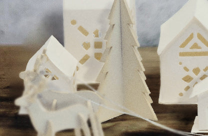 Rynx | Paper Christmas Village, Set of 18 Pieces
