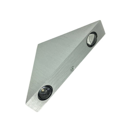 Rynx | Brushed Silver Triangular Recessed Minimalist Aluminum LED Wall Light in Multicolor/Blue/Red Light