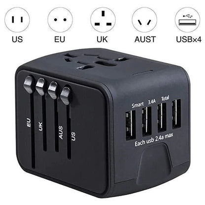 RYNX | Universal 100V-220V Smart Travel Adapter Voltage Converter. Black