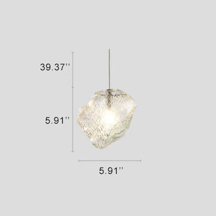 Rynx | IceLume Nordic Pendant Light | Creative Ice Cube Glass Design | 1-bulb Hanging Light | Modern Elegance
