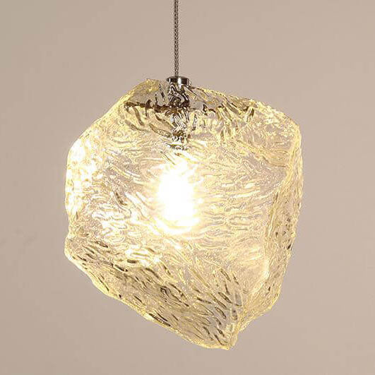 Rynx | IceLume Nordic Pendant Light | Creative Ice Cube Glass Design | 1-bulb Hanging Light | Modern Elegance