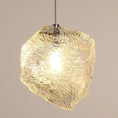 Rynx | IceLume Nordic Pendant Light | Creative Ice Cube Glass Design | 1-bulb Hanging Light | Modern Elegance