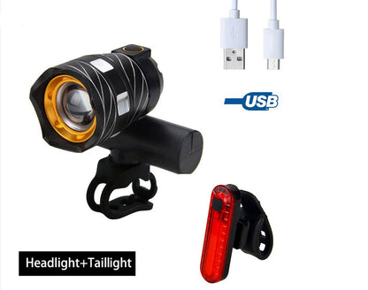Rynx | New bicycle USB light Highlight warning light Mountain bike headlights Charger headlight accessories
