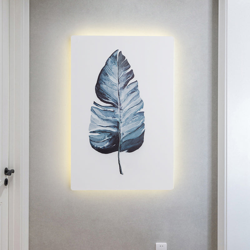 Rynx | White Rectangle Banana Leaf Wall Lamp Nordic Style LED Acrylic Wall Light