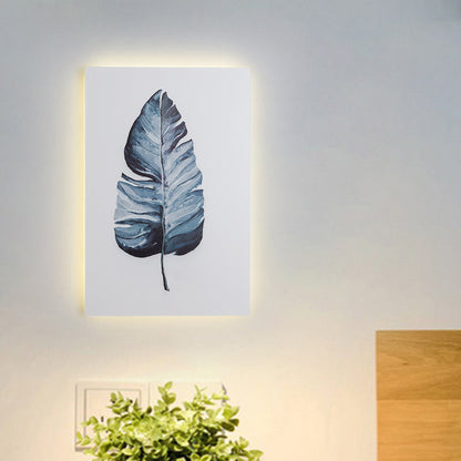 Rynx | White Rectangle Banana Leaf Wall Lamp Nordic Style LED Acrylic Wall Light