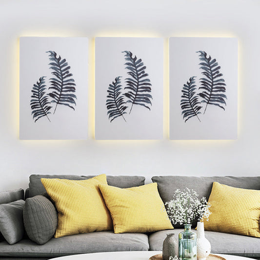 Rynx | White Rectangle Banana Leaf Wall Lamp Nordic Style LED Acrylic Wall Light