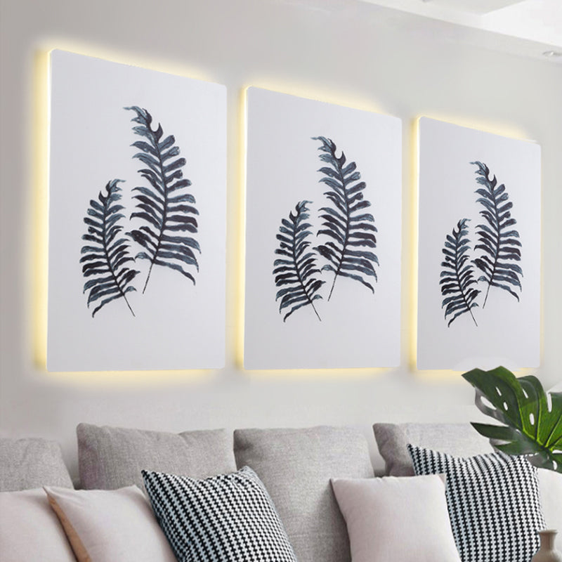 Rynx | White Rectangle Banana Leaf Wall Lamp Nordic Style LED Acrylic Wall Light