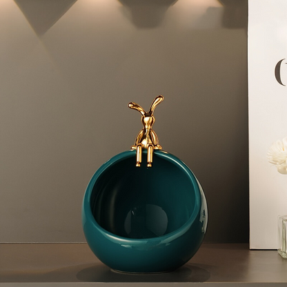 Rynx | DeerBox - Modern Ceramic Storage Bowl with Metal Heart Lid
