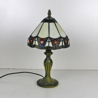Rynx | Tiffany Vintage Stained Glass Flower Dome 1-Light Table Lamp