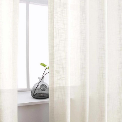 Rynx | Ela Linen Appearance Semi Transparent Curtains Tulle