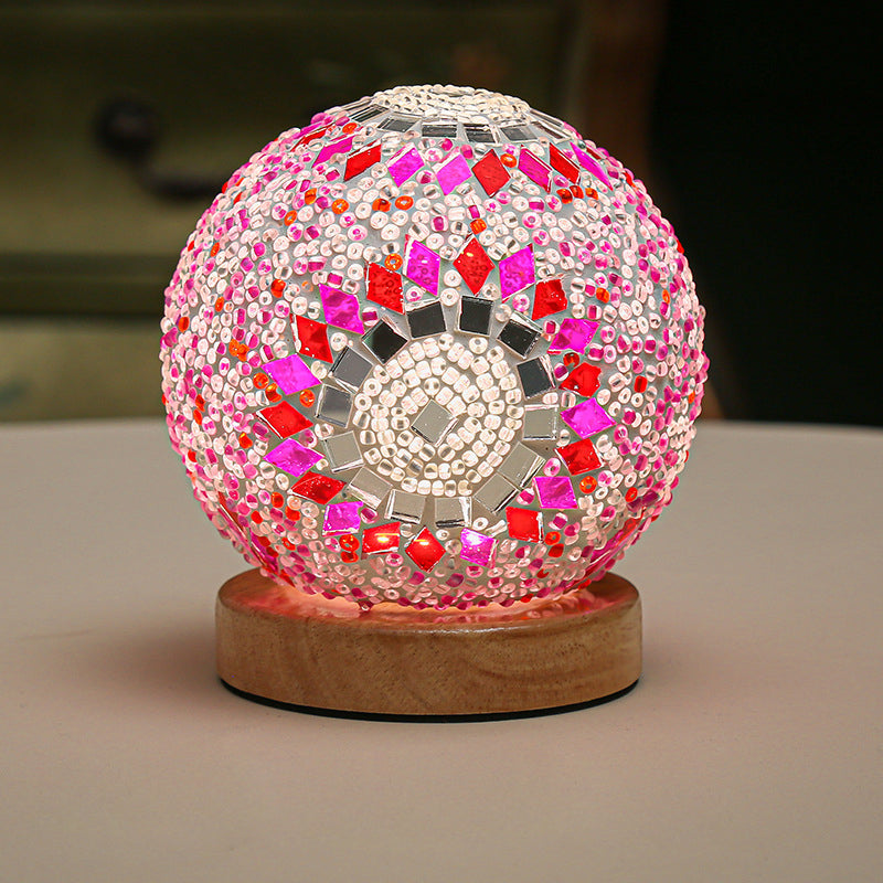 Rynx | Luminara - Spherical LED Dimmable Glass Baroque Table Lamp Mosaic 3.9"