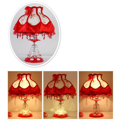 Rynx | Elarion Glow Table Lamp | European Design | Fabric Shade & Glass Base | Dimmable | Romantic Lighting