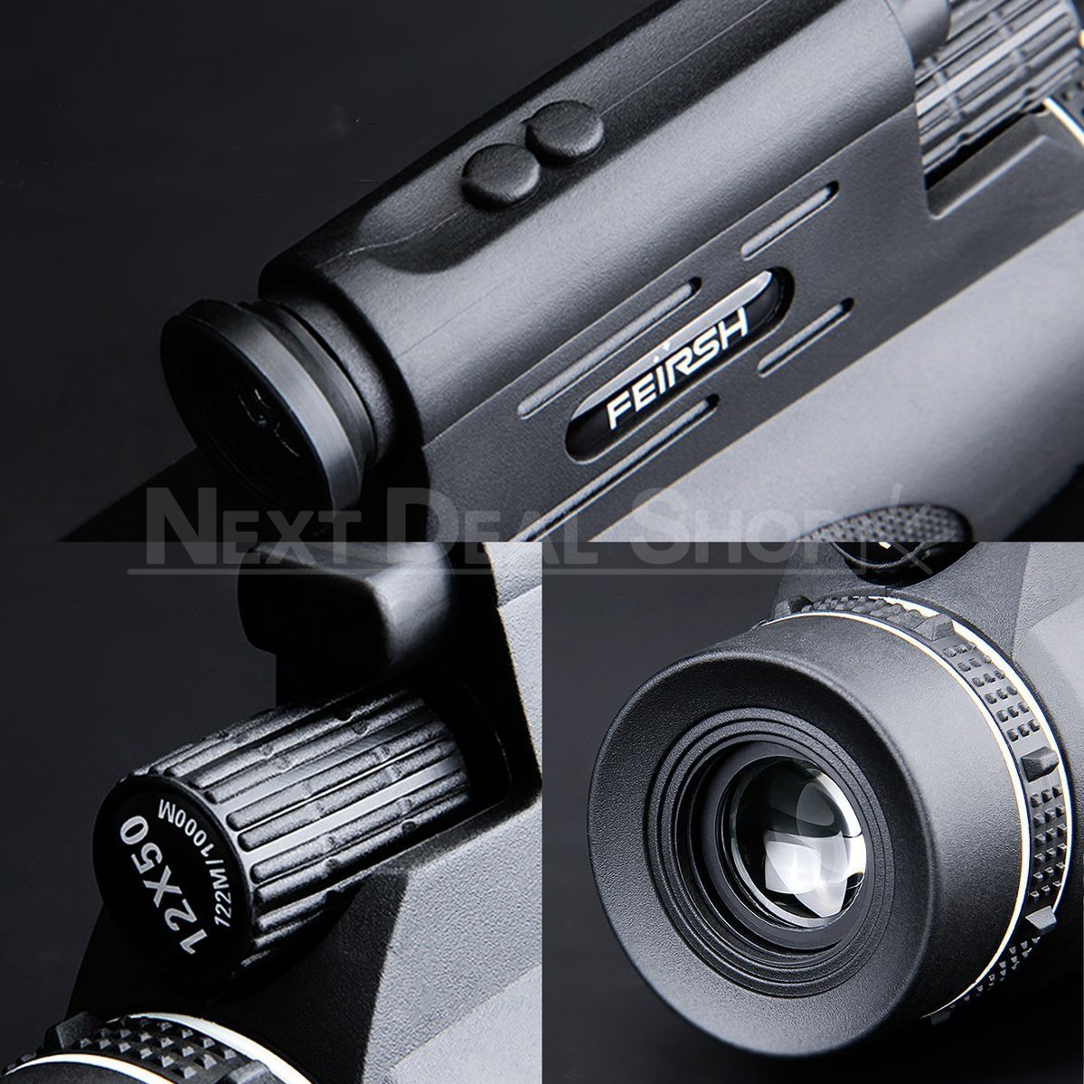 Rynx | 12 X 50 Monocular telescope with laser light and flashlight