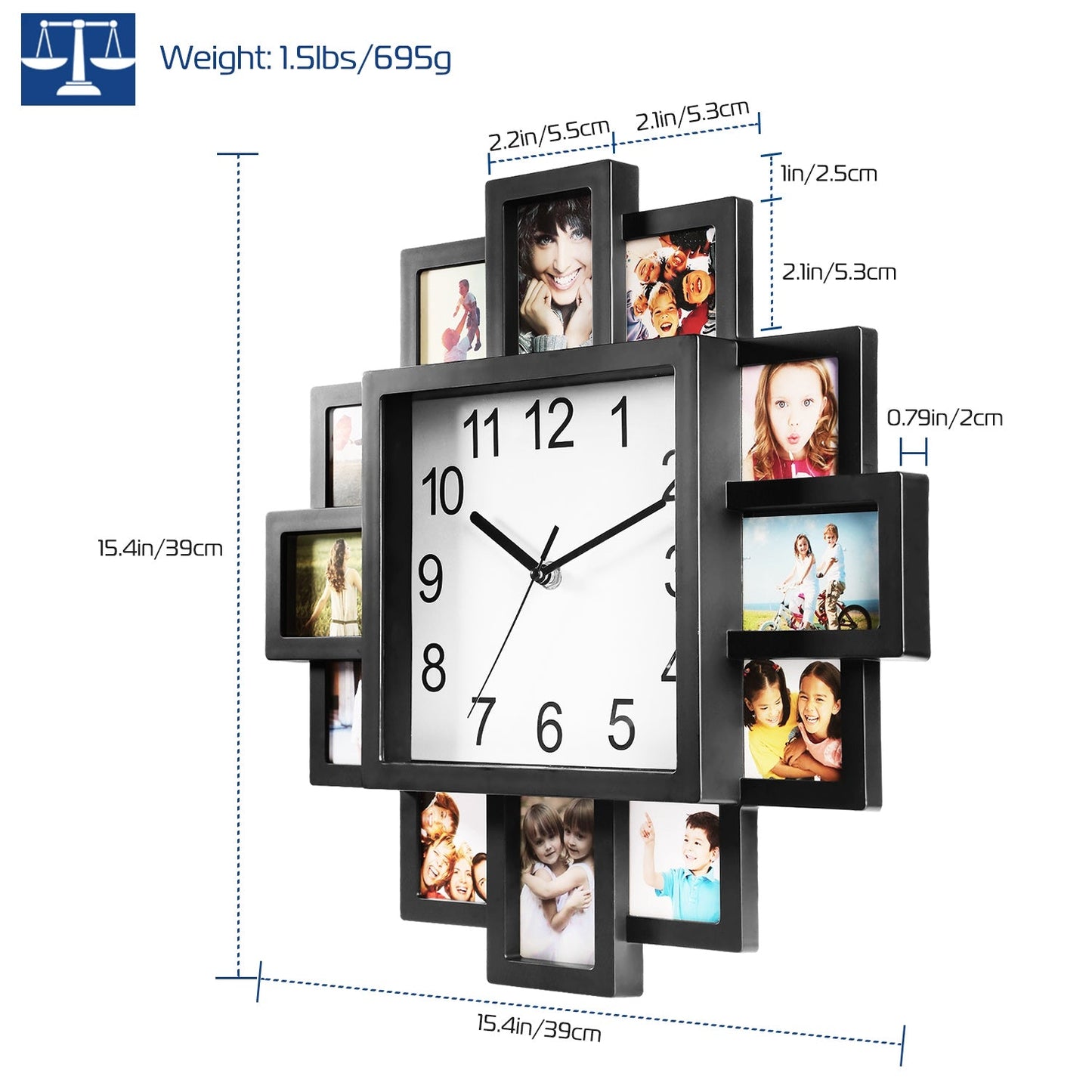 Rynx | 12-picture wall clock