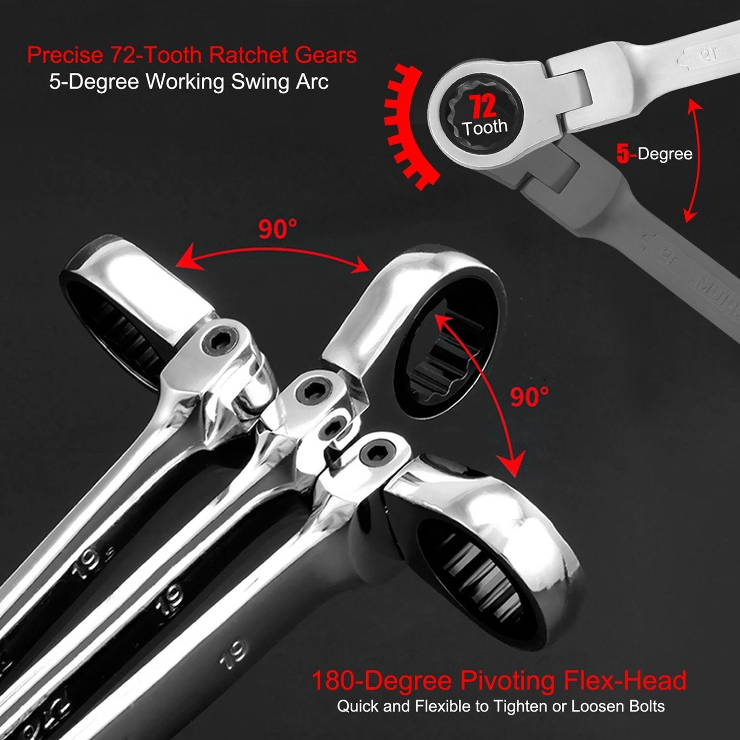 Rynx | 12-piece set: 8-19mm metric combination wrench