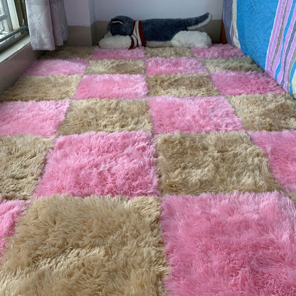 Rynx | Modern Carpet Tiles Interlocking Color Block Shag Carpet Tiles