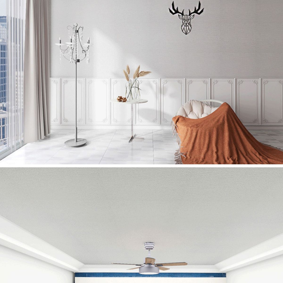 Rynx | Modern Pearl Wainscoting Flax Wall Access Panel Self-Adhesive Wall Panels
