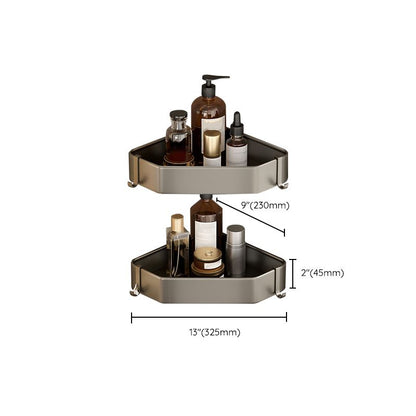 Rynx | Contemporary Aluminum Bathroom Accessory Set Grey Bath Shelf