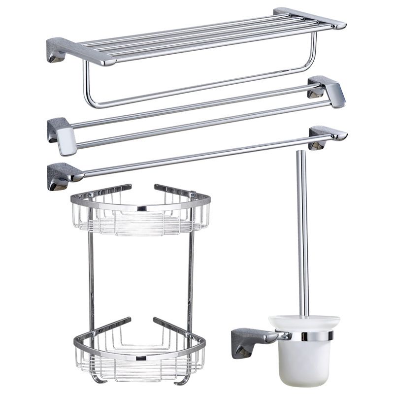 Rynx | Modern Bathroom Hardware Paper Holder Bathroom Shelf Silver Bathroom Accessory Set