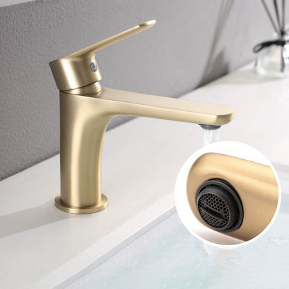 Rynx | Light Luxury Sink Faucet with Lever Handle Single Hole Bathroom Faucet
