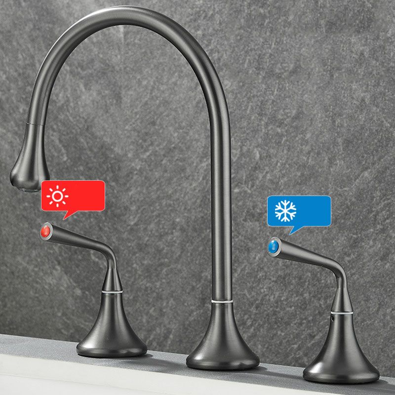Rynx | Double Handle Tub Spout Deck Mounted High Arc Brass Modern Roman Tub Spout