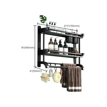 Rynx | Modern Black Bathroom Accessories Stainless Steel Fitting Set Bathroom Shelf