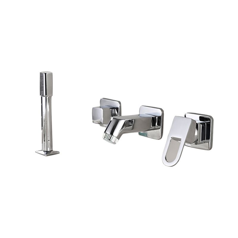 Rynx | Wall Mounted Faucet Brass Lever Handle Bathroom Faucet Hand Shower