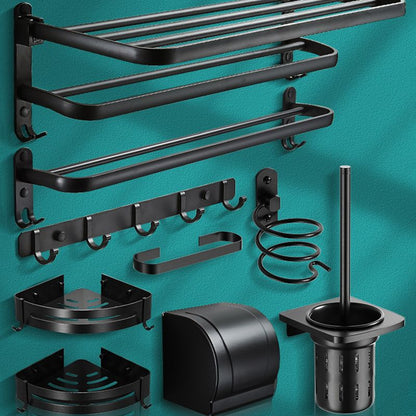 Rynx | Modern Bathroom Hardware Set Matte Black Metal Bathroom Accessories Kit